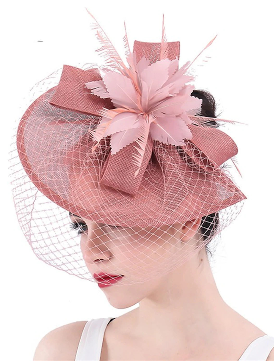 Wholesale Fascinators Hats Headpiece Sinamay Formal Kentucky Derby Horse Race Ladies Day Church Elegant Lady British With Feather Tulle Headpiece Headwear
